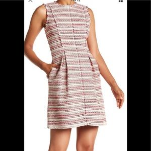 Rebecca Taylor pink multi tweed dress